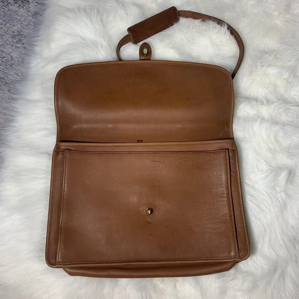 Jack Georges Vintage Leather Messenger Bag With Attachable Strap Made In USA